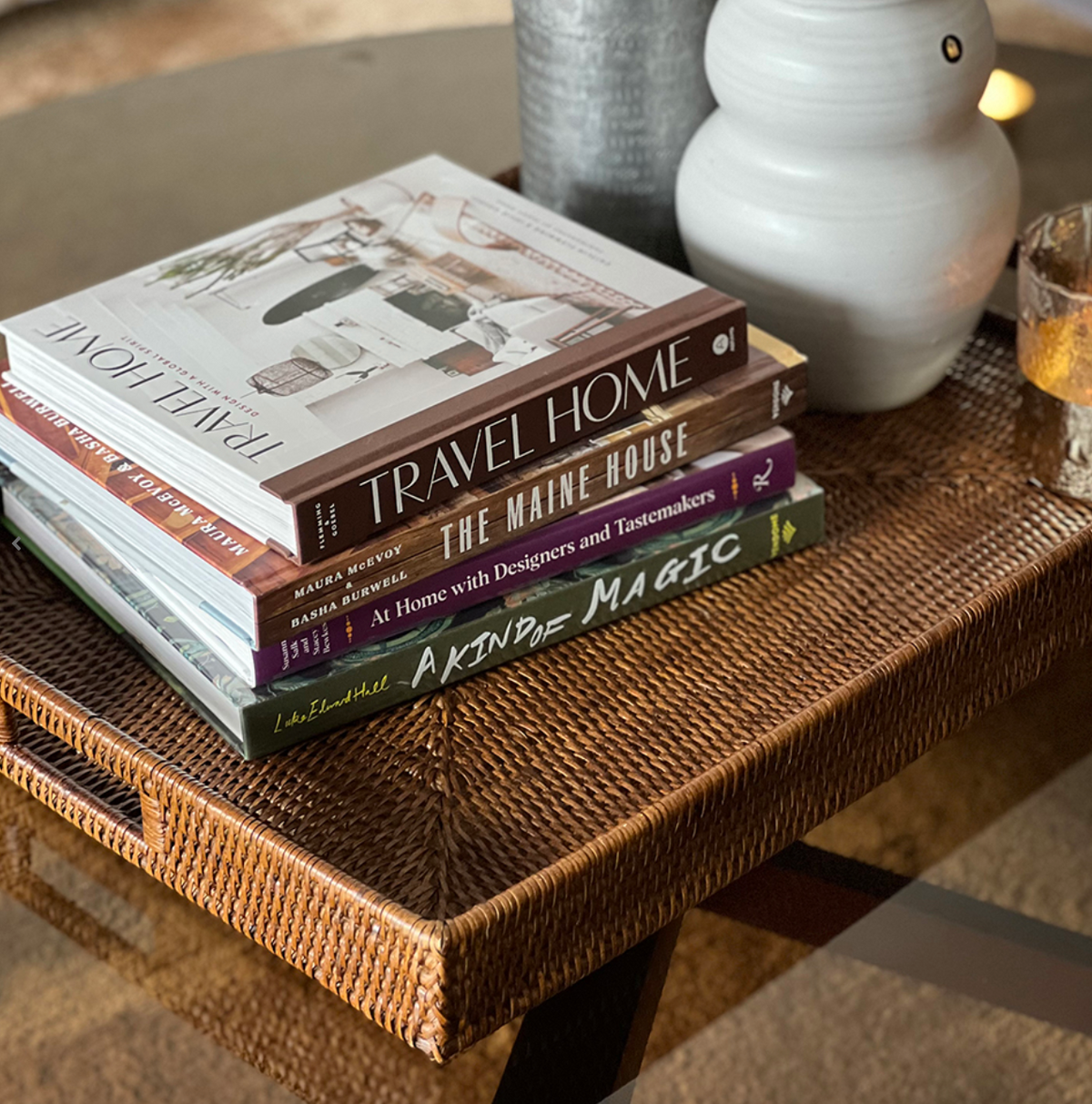 Rattan Rectangle Tray with Handle | Brown