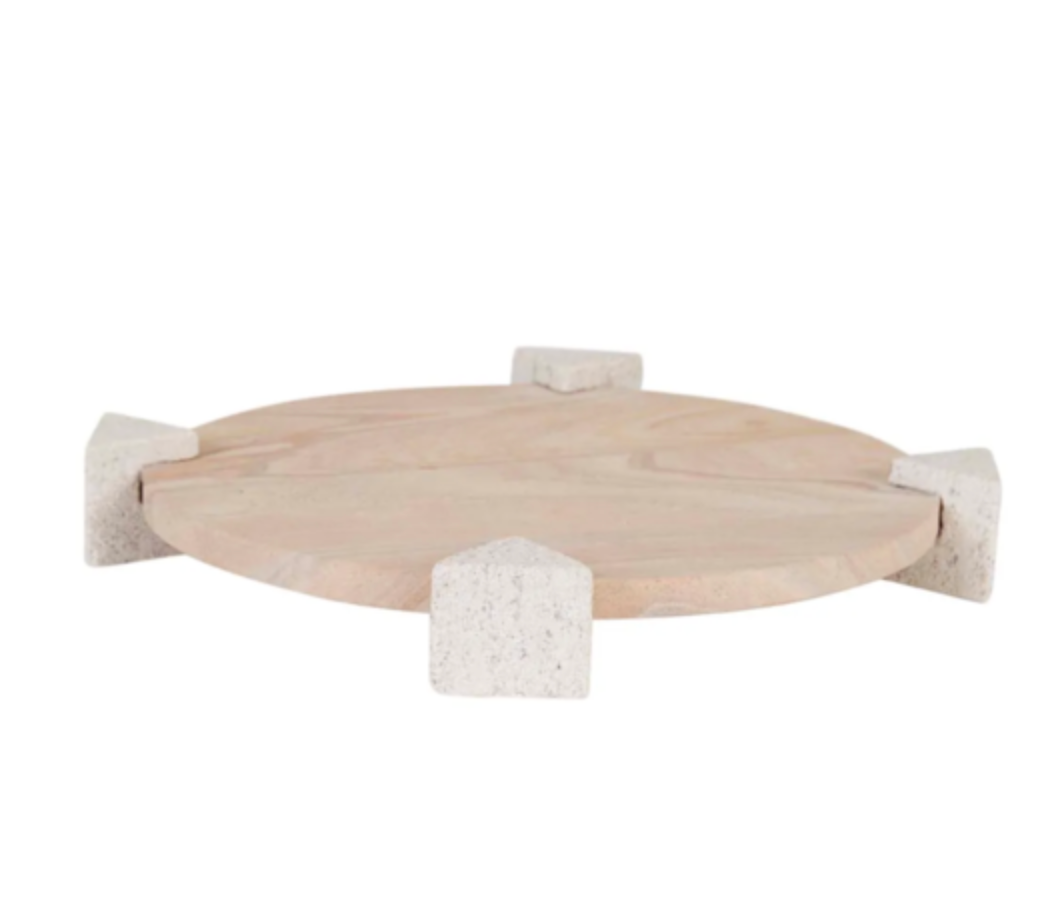 Rufus Hedra Round Tray | Honey Beige