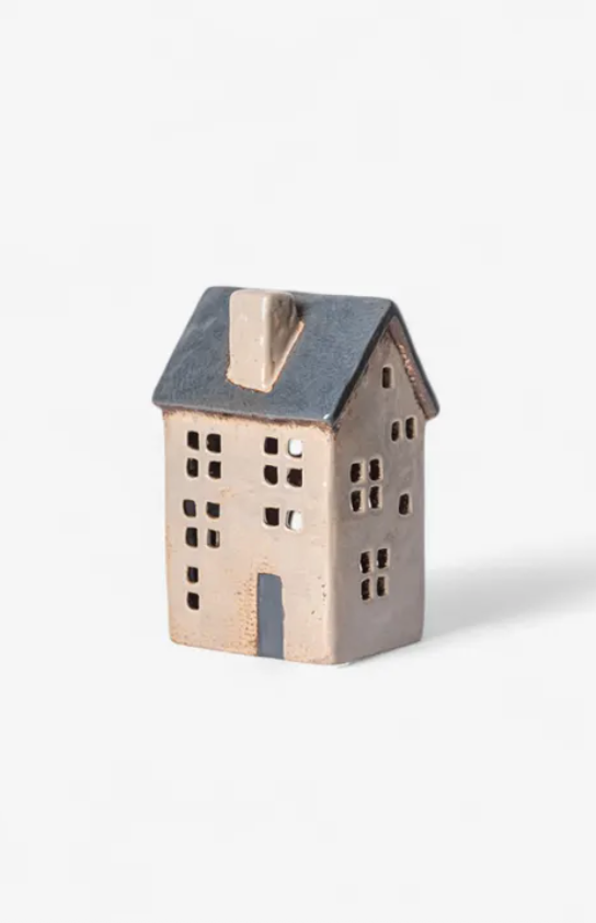 Saint Malo Tealight House Blue Roof