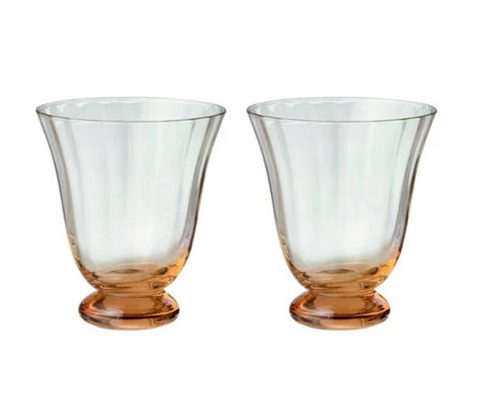 Trellis Water Glass | Peach | Set of 2
