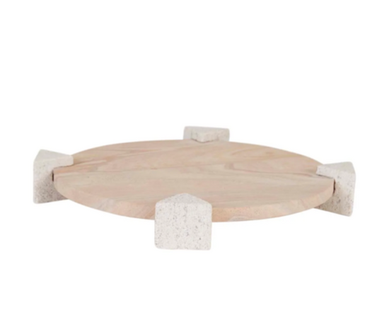 Rufus Hedra Round Tray | Honey Beige