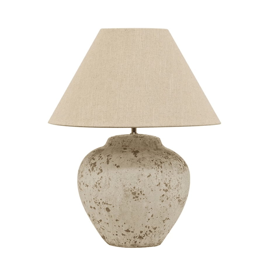 Tuscan Stone Lamp Base with Shade