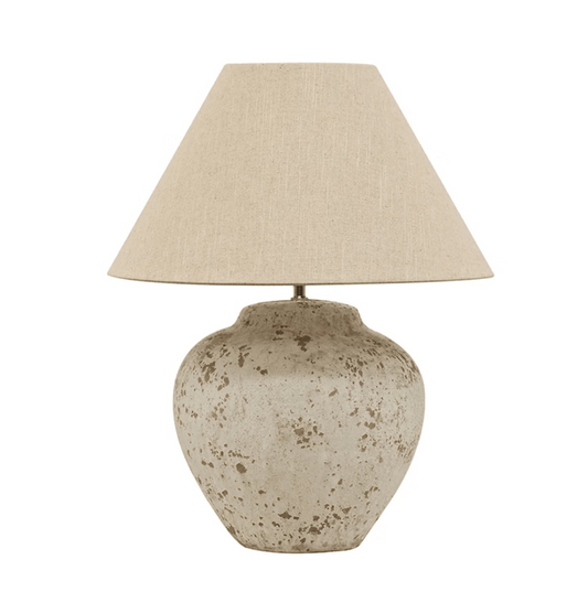 Tuscan Stone Lamp Base with Shade