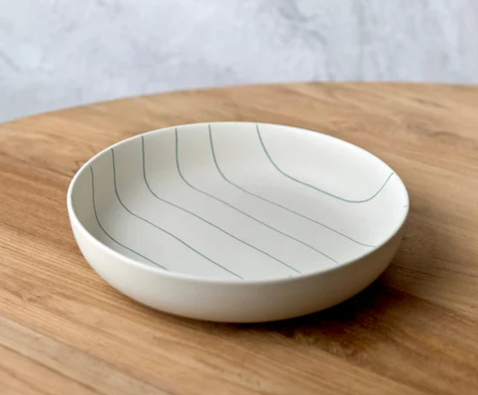 Coastal Junction Salad Bowl | Green Stripe
