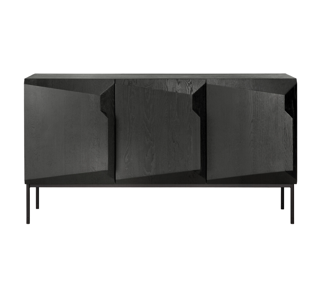 Scandinavian Oak Sideboard 3 Door - Oak Black