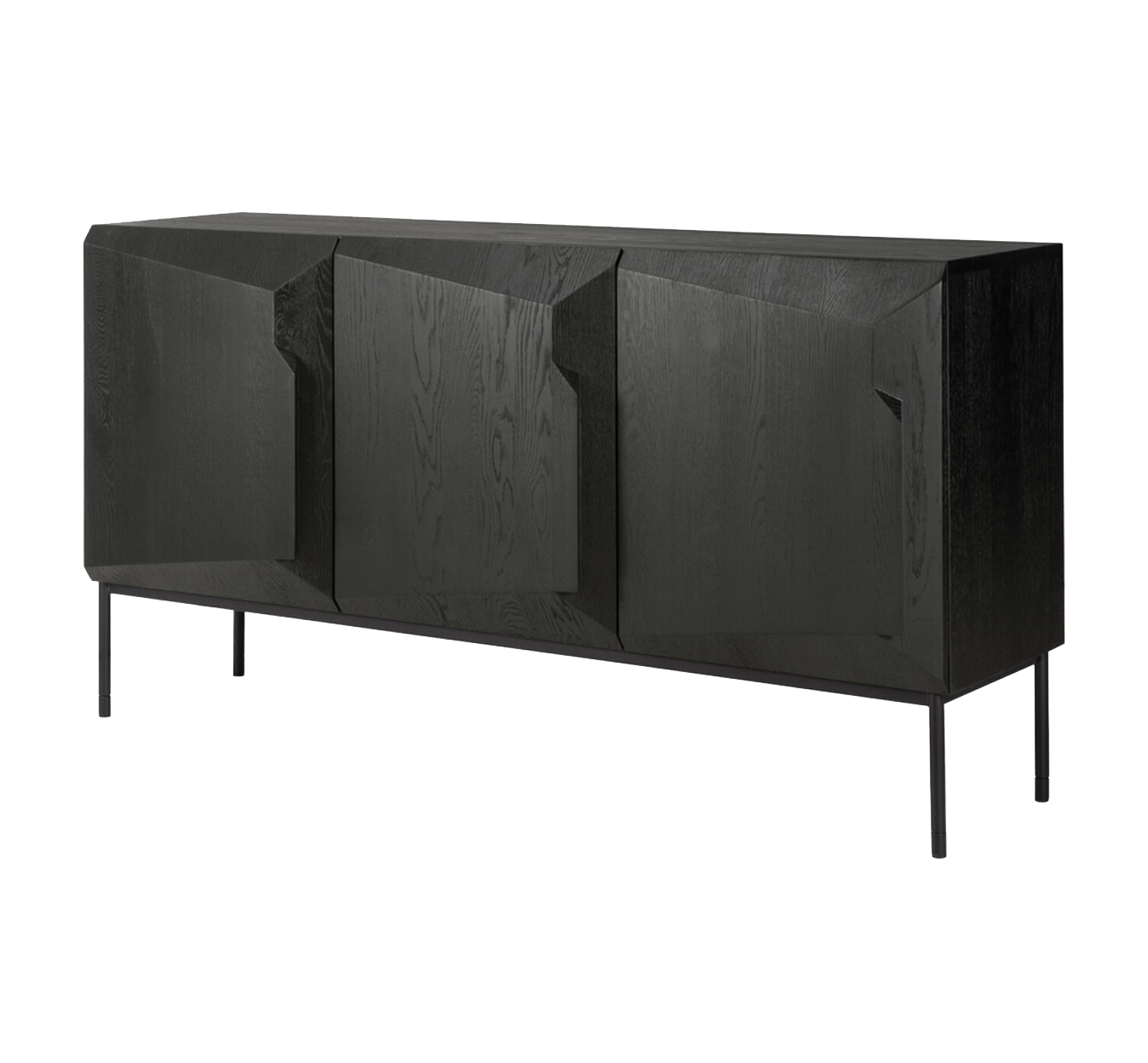 Scandinavian Oak Sideboard 3 Door - Oak Black