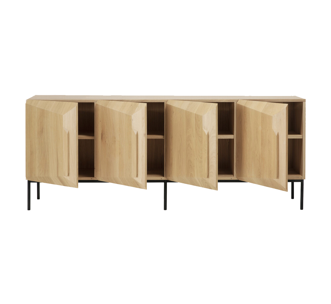 Scandinavian Oak Sideboard 4 Door - Oak