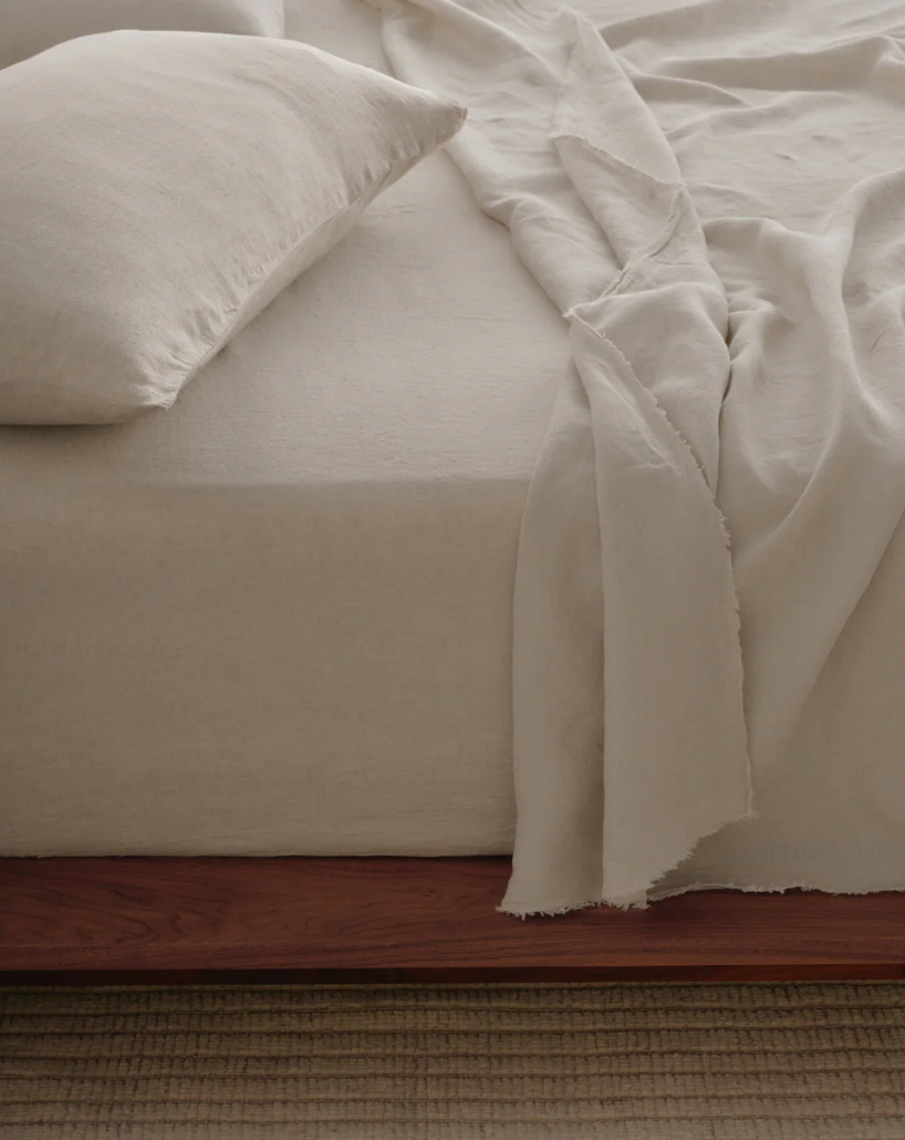 Hale Mercantile | Flocca Linen Flat Sheet | Queen/King - Sable