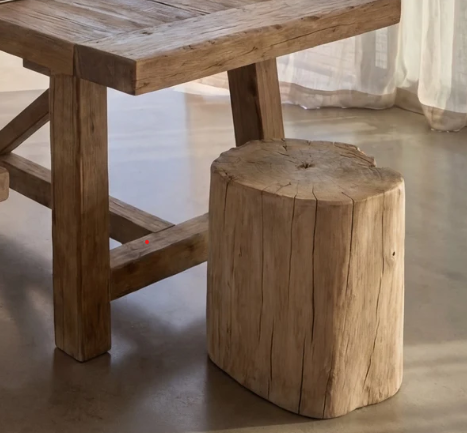 Round Stump Side Table 38Dia. x50cmH. Natural