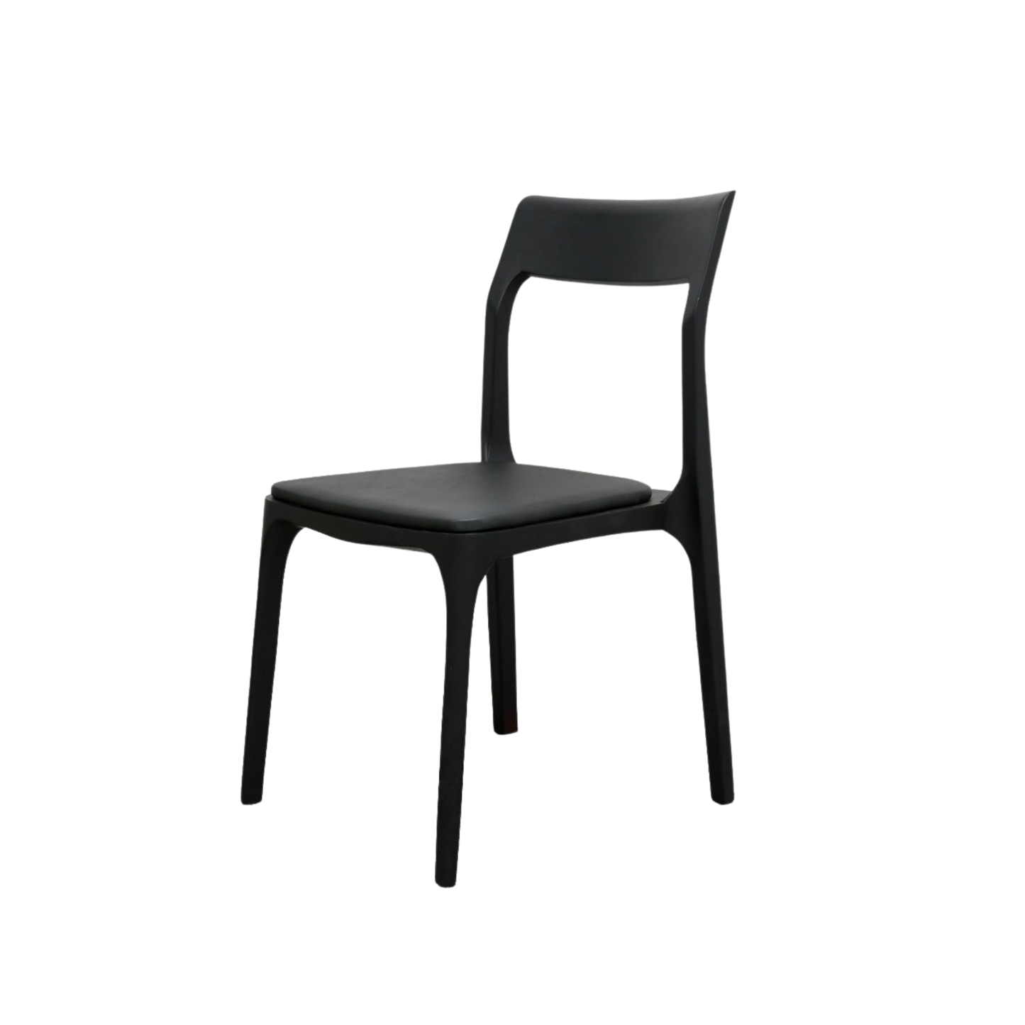 Cooper Stackable Dining Chair - Black Leather