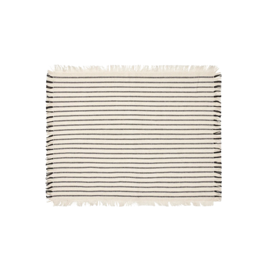 Elouise Off White/Black Placemat Set/2