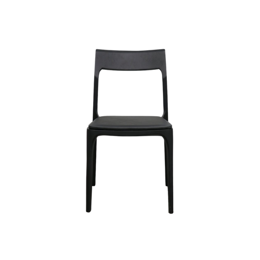 Cooper Stackable Dining Chair - Black Leather