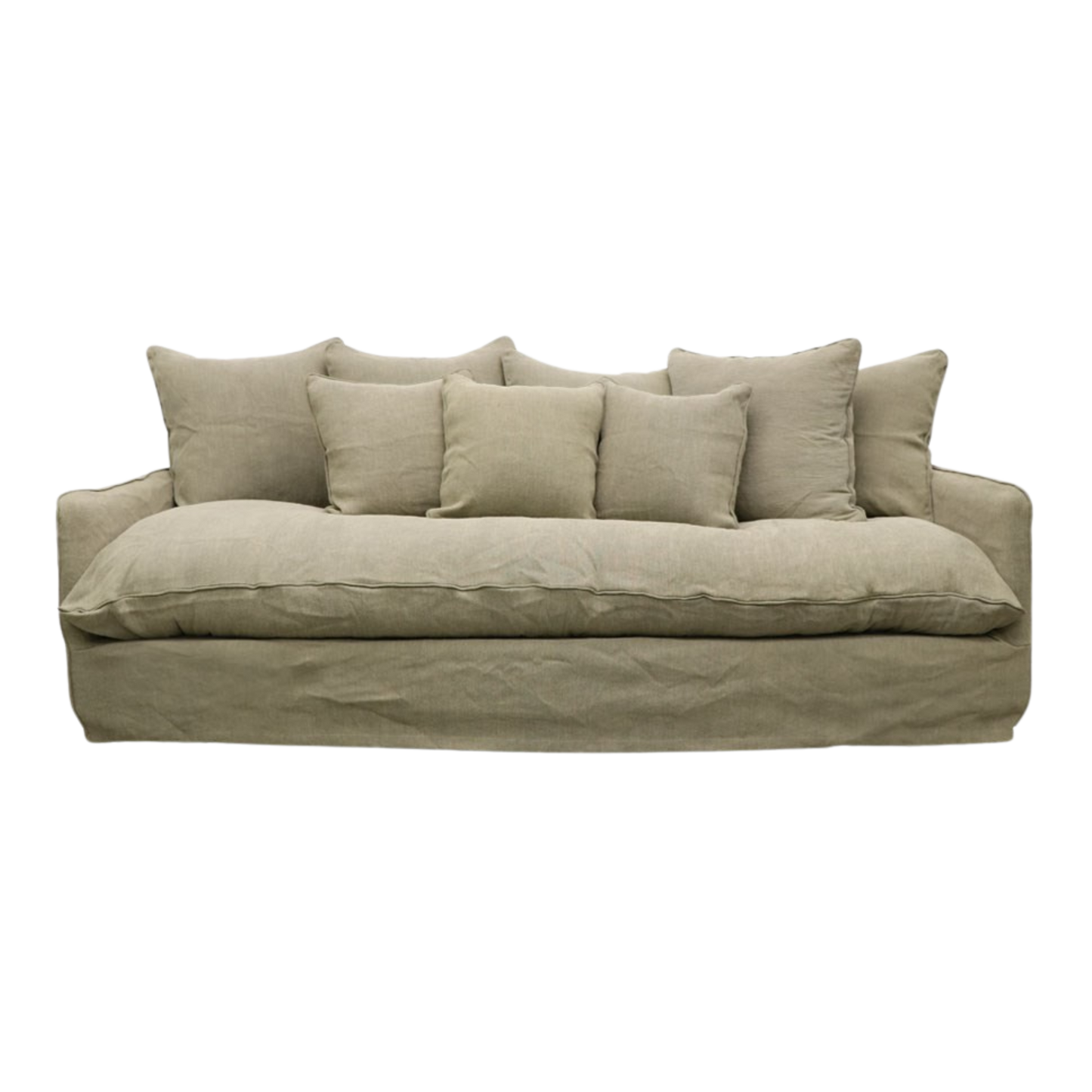 Lotus Slipcover Sofa 3 Seater - Khaki