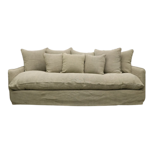 Lotus Slipcover Sofa 3 Seater - Khaki