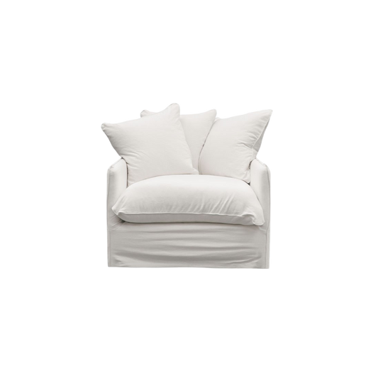 Lotus Slipcover Armchair - White