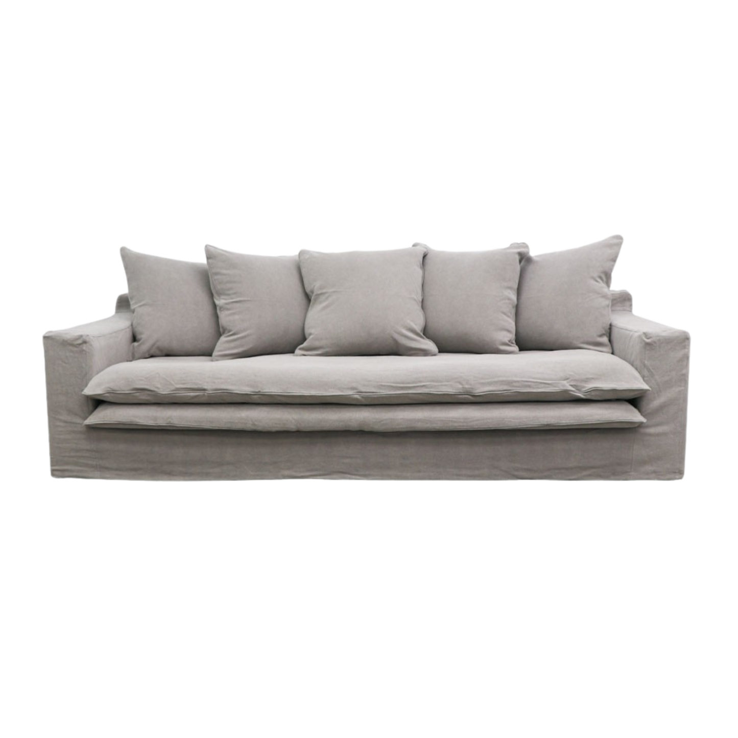 Keely Slipcover Sofa 3 Seater - Cement