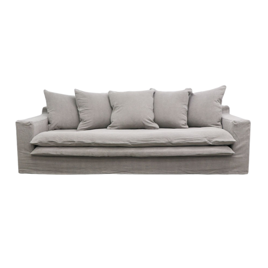 Keely Slipcover Sofa 3 Seater - Cement