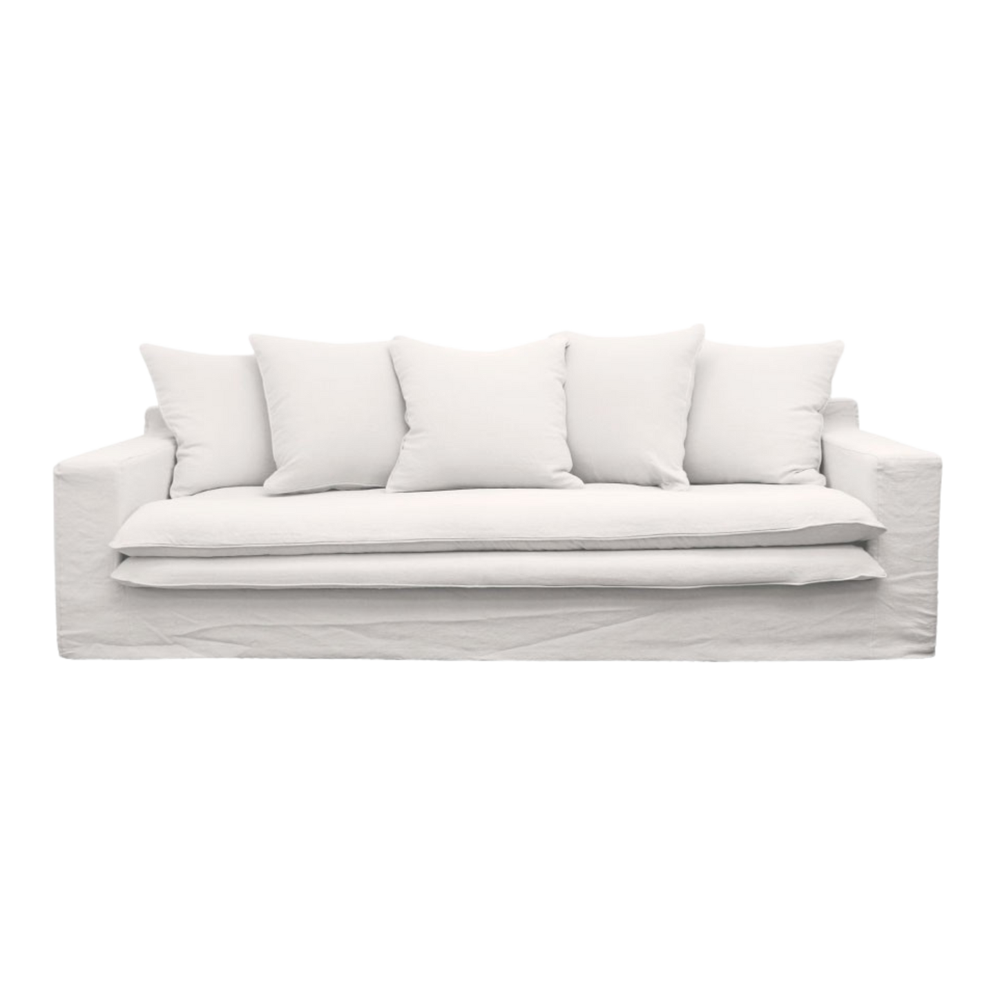 Keely Slipcover Sofa 3 Seater - White