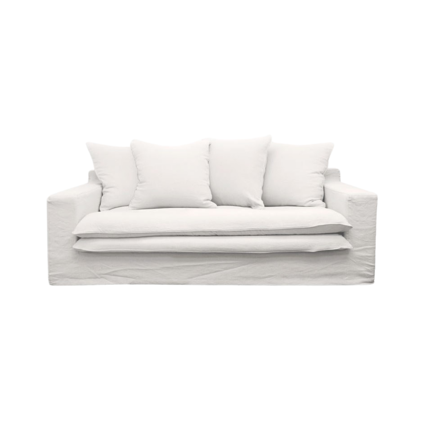 Keely Slipcover Sofa 2 Seater - White