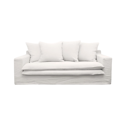 Keely Slipcover Sofa 2 Seater - White