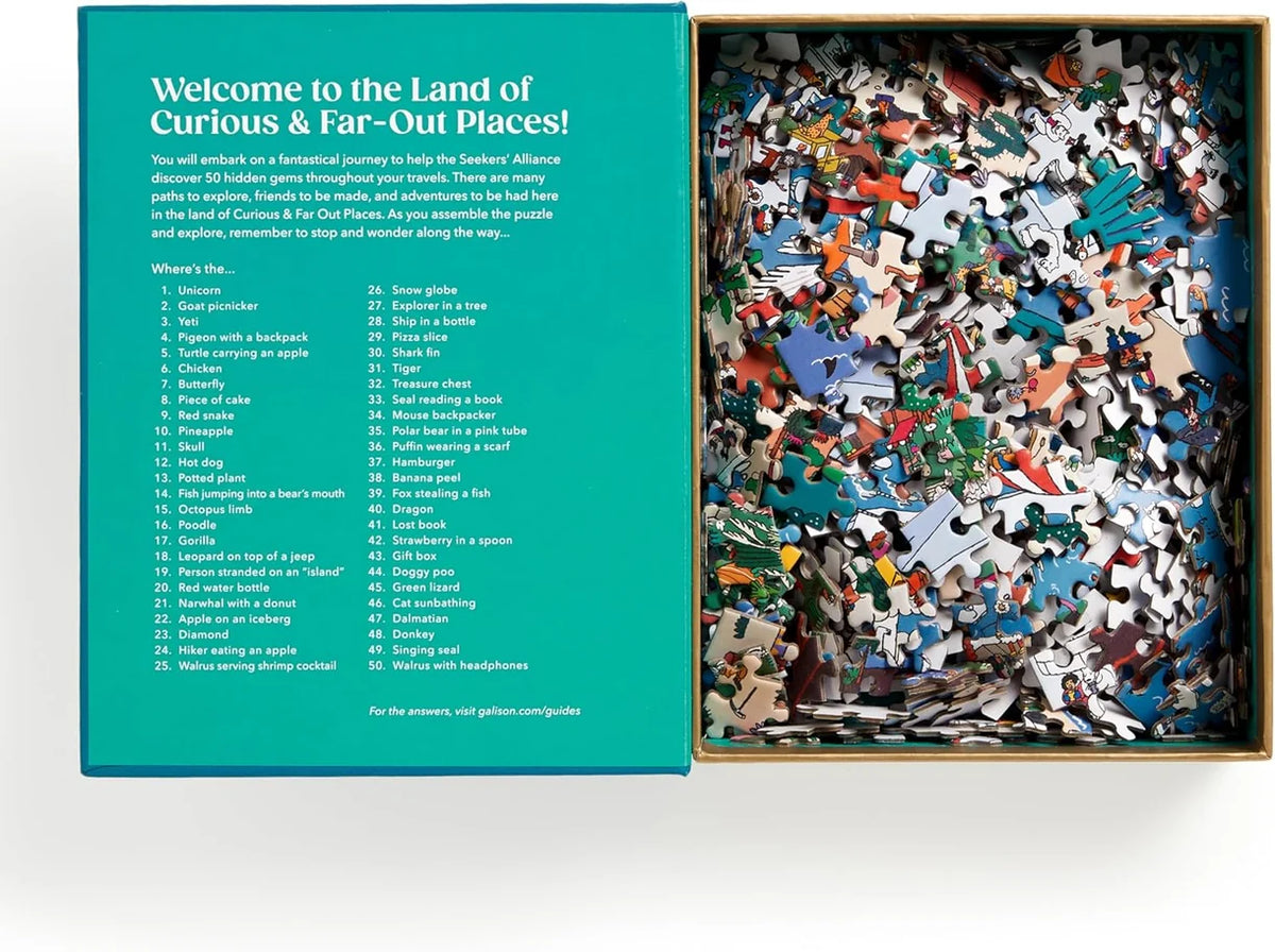Curious & Far Out Places 500 Piece Search & Find Book Puzzle
