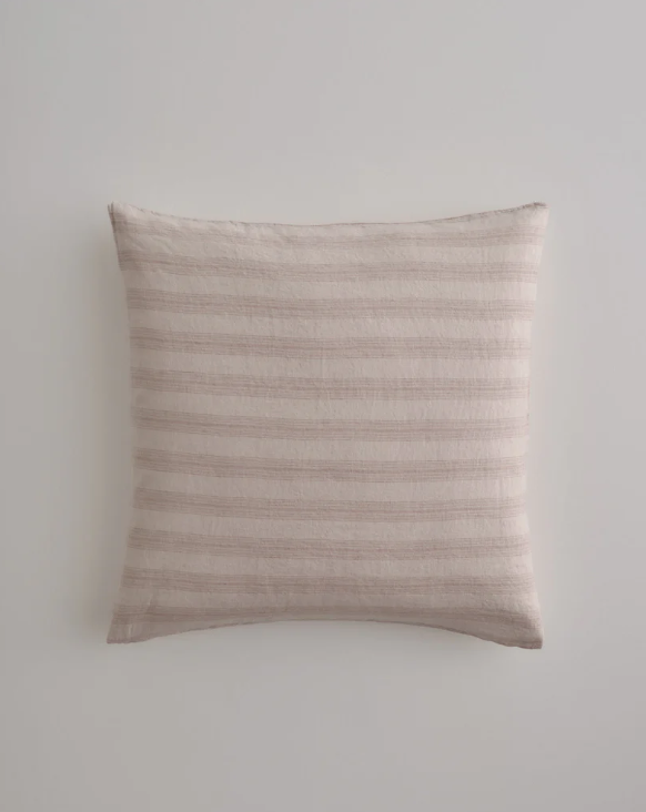 Hale Mercantile | Basix Stripe Euro Linen Pillowcase | Rosa/Floss