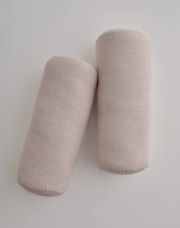 Hale Mercantile | Basix Stripe Linen Bolster | Rosa/Floss