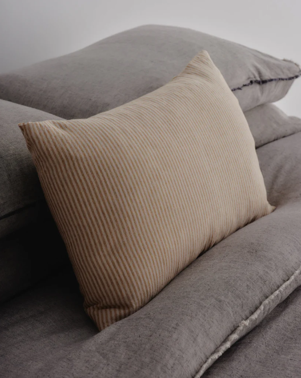 Hale Mercantile | Basix Stripe Linen Cushion Cover | Brun/Sable